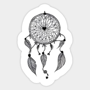 Black and white dream catcher Sticker